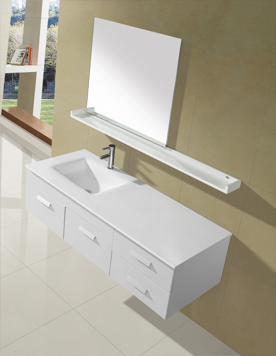 Aquamoon Janeiro 59 Modern Bathroom Vanity Set - White