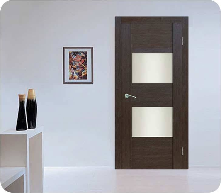 Maxima 204 Interior Door In A Wenge Finish W/ Frosted Glass Panels