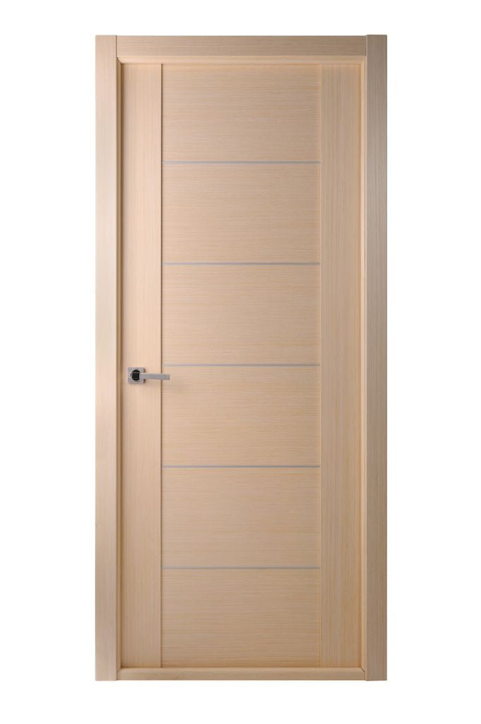 Maximum 201 Interior Door In A Bleach Oak Finish W/ Aluminum Strips