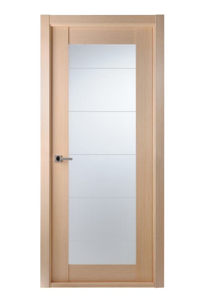 Maximum 209 Interior Door In A Bleach Oak Finish W/ Frosted Glass