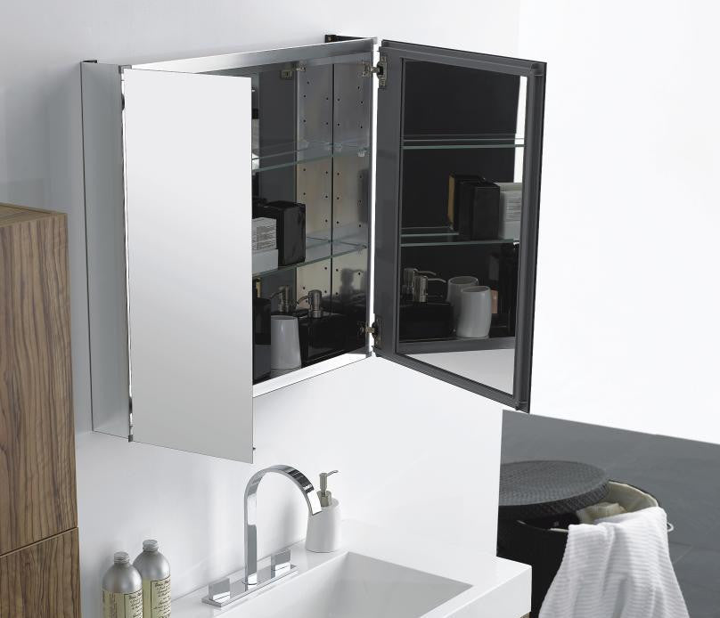 Aqua Decor 900 Modern Bathroom Medicine Cabinet W/ Mirrors - 29 1/2 Inches