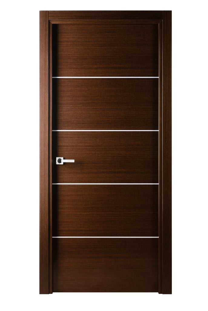 Mia Interior Door In A Wenge Finish W/ Silver Strips