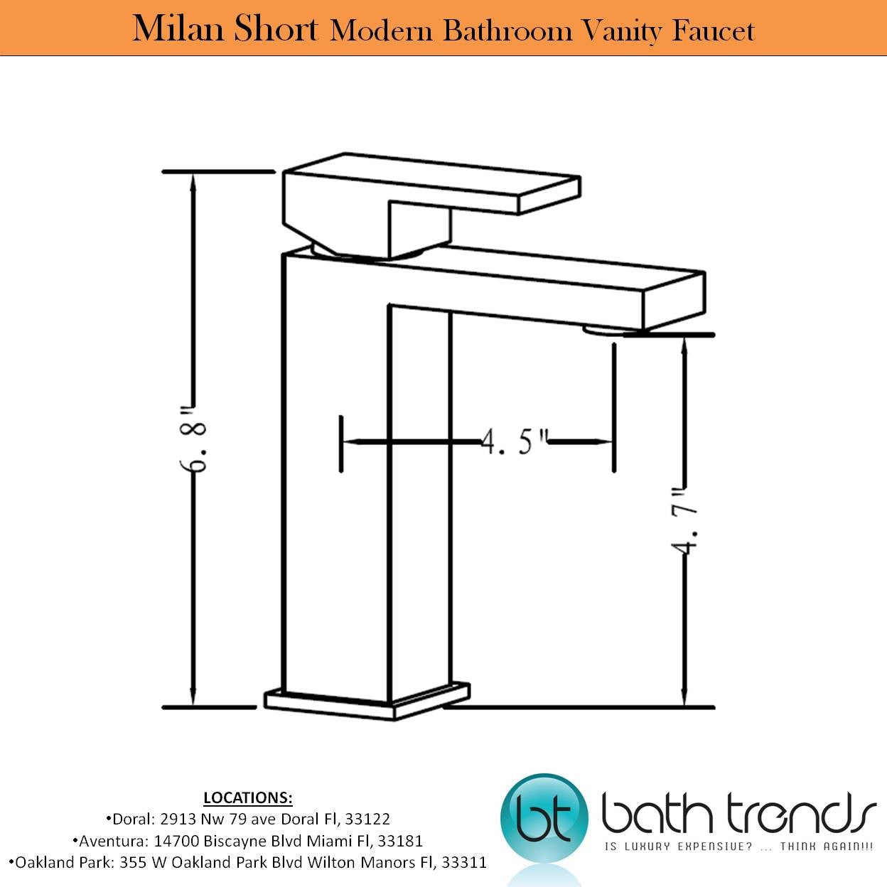 Aquamoon Milan Single Hole Mount Bathroom Faucet White