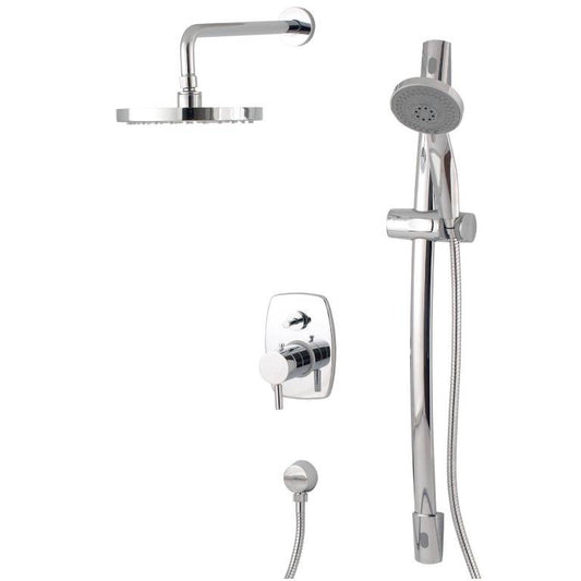 Mz Minima Modern Bathroom Thermostatic Shower Set W/ Hand Shower - Chrome Or Brushed Nickel
