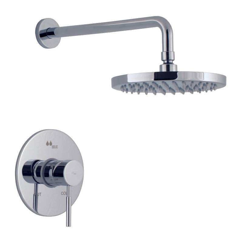 Mz Minima Modern Bathroom Shower Set - Chrome Or Brushed Nickel