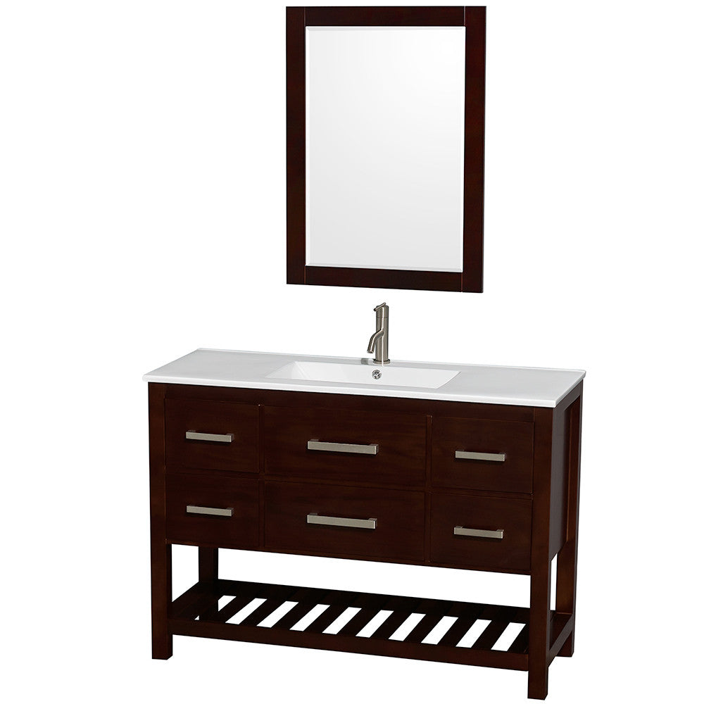 WYNDHAM COLLECTION Natalie 48-Inch Single Bathroom Vanity Set - Espresso