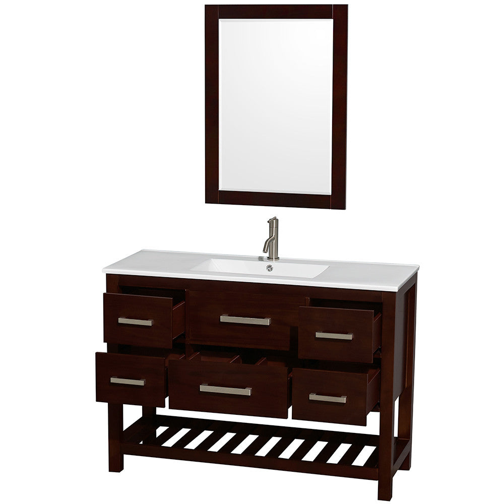 WYNDHAM COLLECTION Natalie 48-Inch Single Bathroom Vanity Set - Espresso
