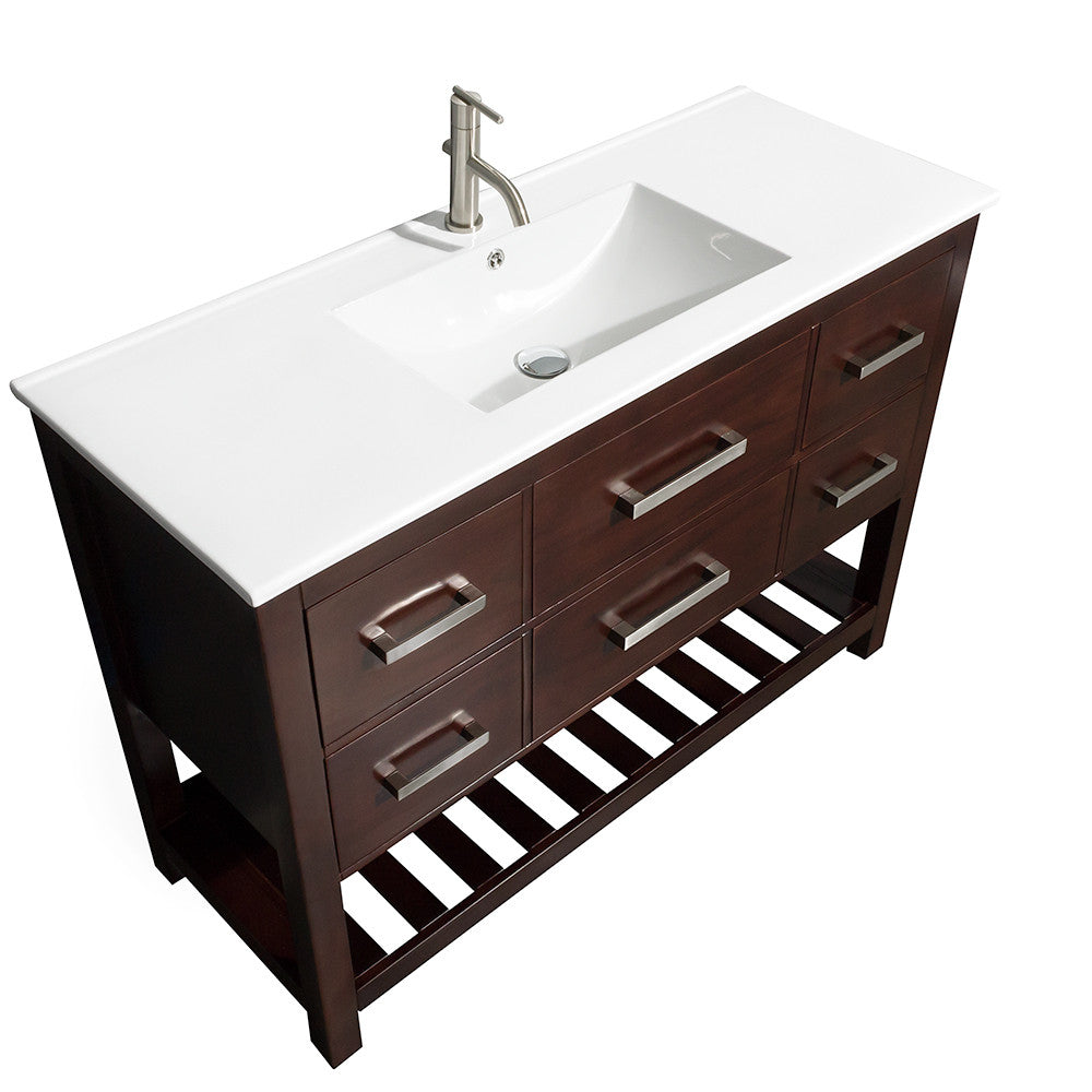 WYNDHAM COLLECTION Natalie 48-Inch Single Bathroom Vanity Set - Espresso