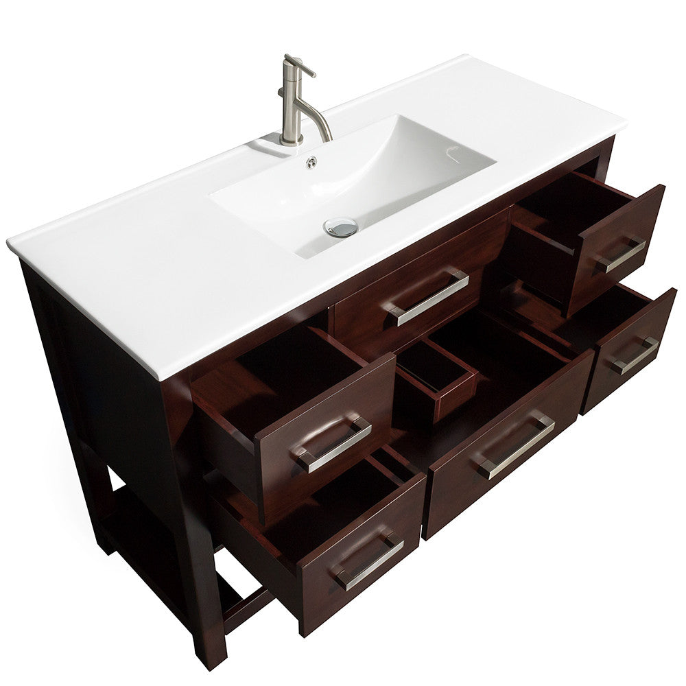 WYNDHAM COLLECTION Natalie 48-Inch Single Bathroom Vanity Set - Espresso
