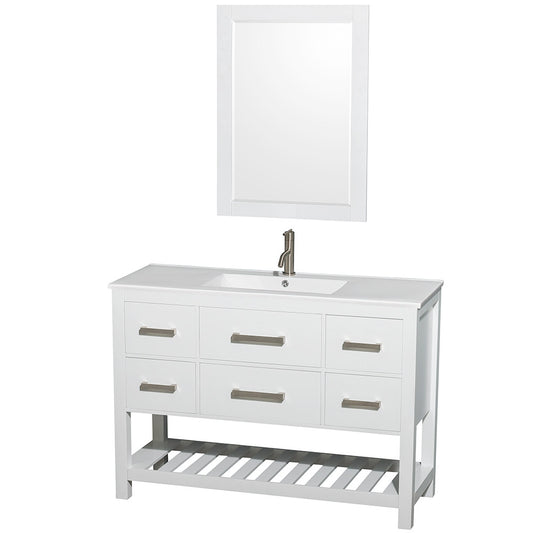 WYNDHAM COLLECTION Natalie 48-Inch Single Bathroom Vanity Set - White