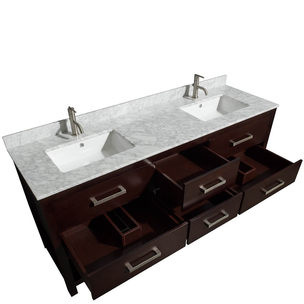 WYNDHAM COLLECTION Natalie 72-Inch Double Bathroom Vanity - Espresso