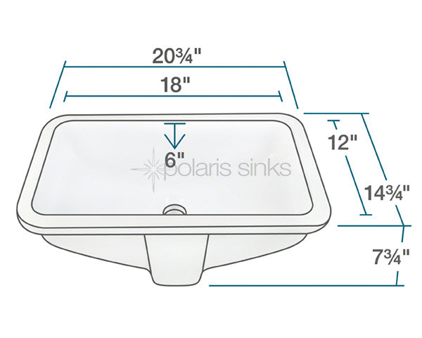 POLARIS P3191UW Porcelain Bathroon Undermount SInk - White