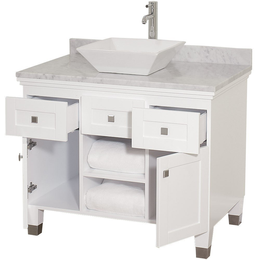 WYNDHAM COLLECTION Premiere 36-Inch Bathroom Vanity Set - White