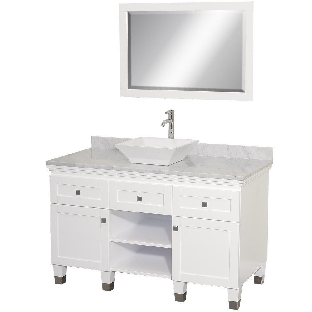 WYNDHAM COLLECTION Premiere 48-Inch Bathroom Vanity Set - White