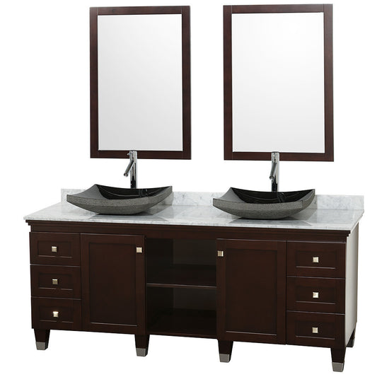 WYNDHAM COLLECTION Premiere 72-Inch Double Bathroom Vanity Set - Espresso