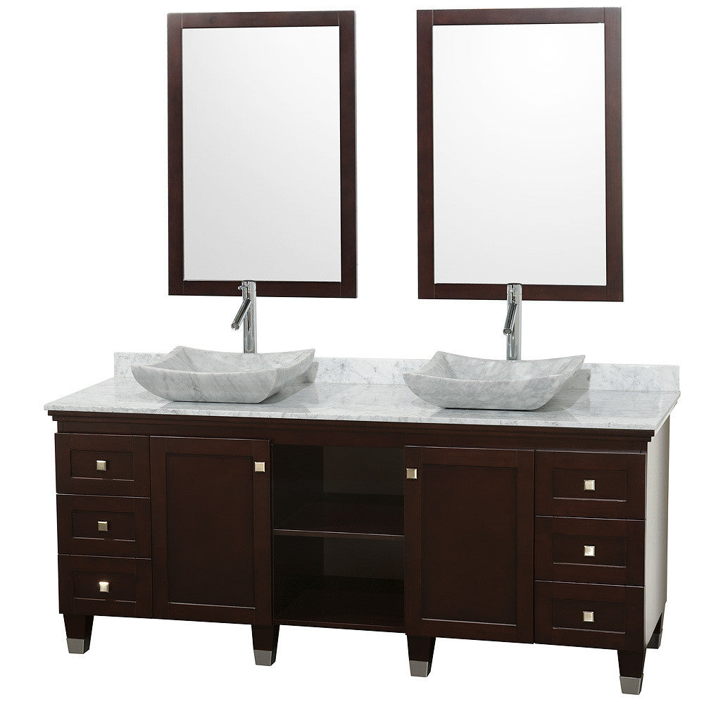 WYNDHAM COLLECTION Premiere 72-Inch Double Bathroom Vanity Set - Espresso