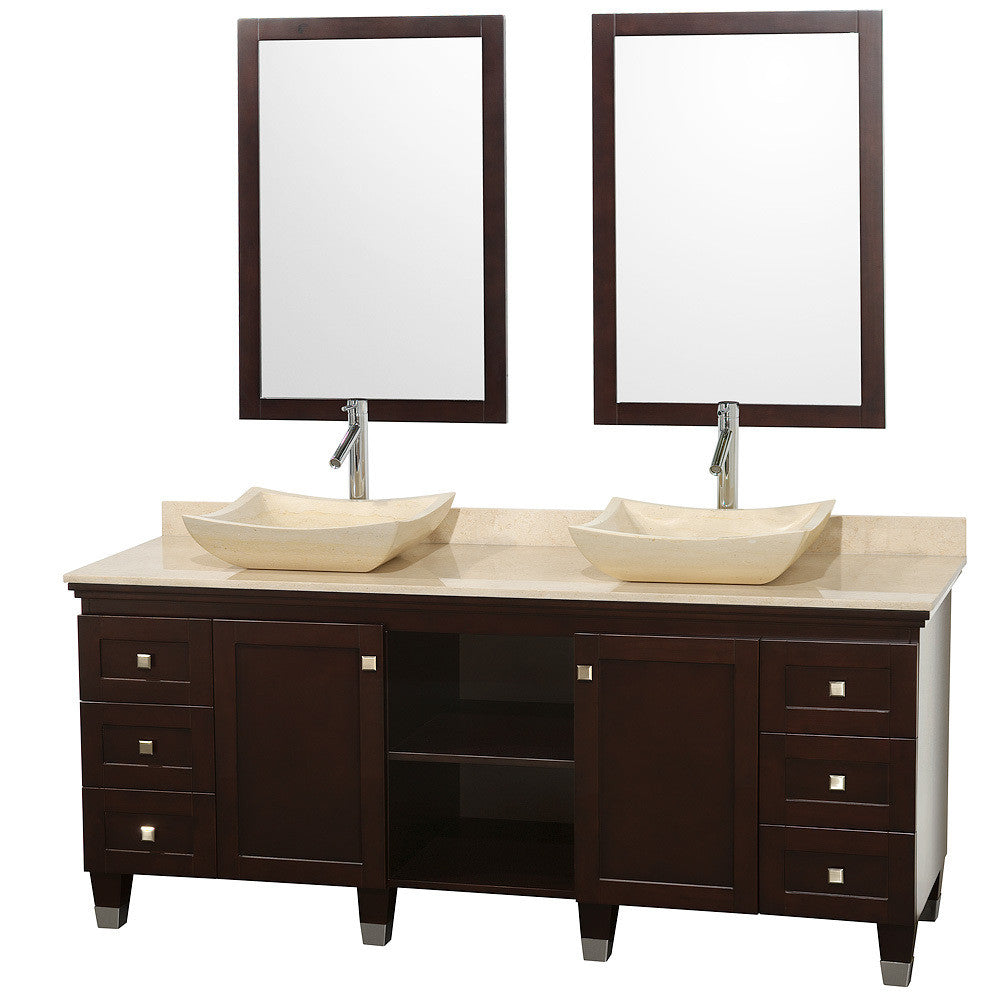 WYNDHAM COLLECTION Premiere 72-Inch Double Bathroom Vanity Set - Espresso