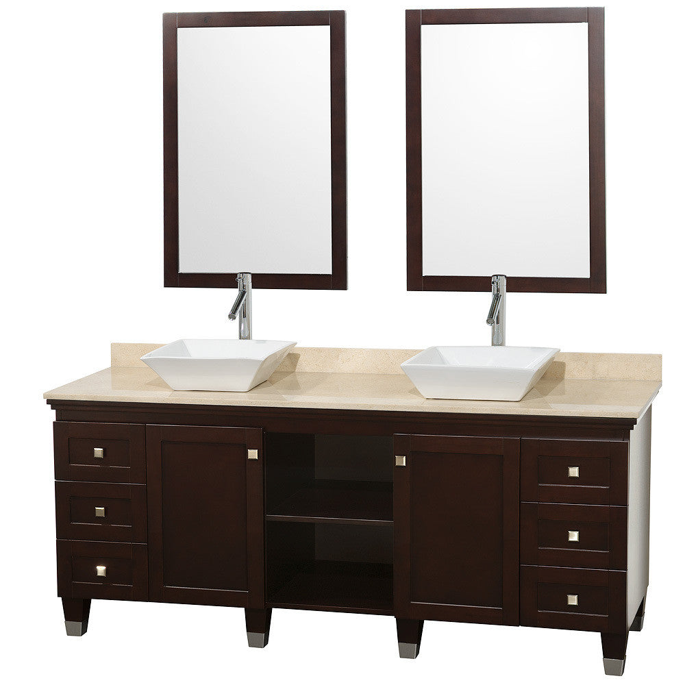 WYNDHAM COLLECTION Premiere 72-Inch Double Bathroom Vanity Set - Espresso