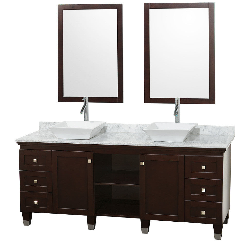 WYNDHAM COLLECTION Premiere 72-Inch Double Bathroom Vanity Set - Espresso