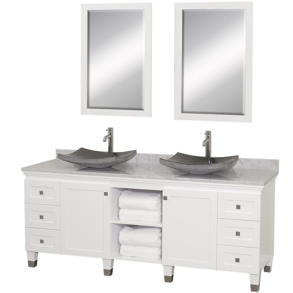 WYNDHAM COLLECTION Premiere 72-Inch Double Bathroom Vanity Set - White