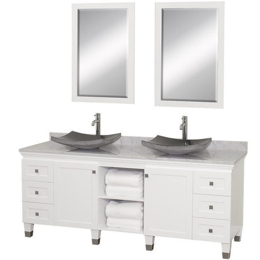 WYNDHAM COLLECTION Premiere 72-Inch Double Bathroom Vanity Set - White