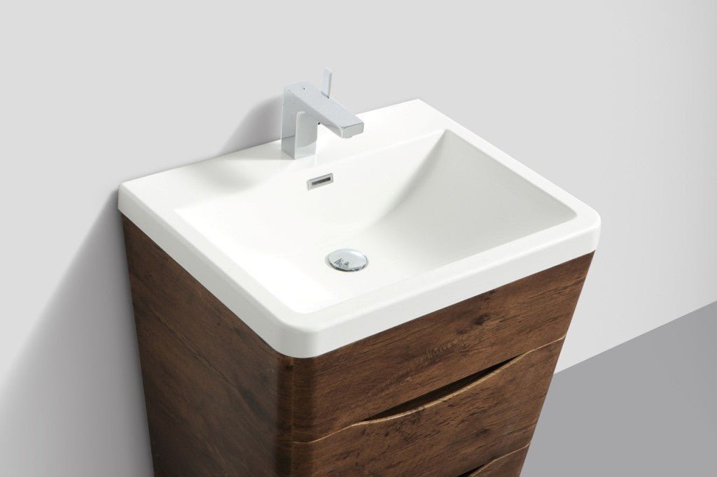 Aquamoon Smile 25 Modern Bathroom Vanity Set - Rosewood
