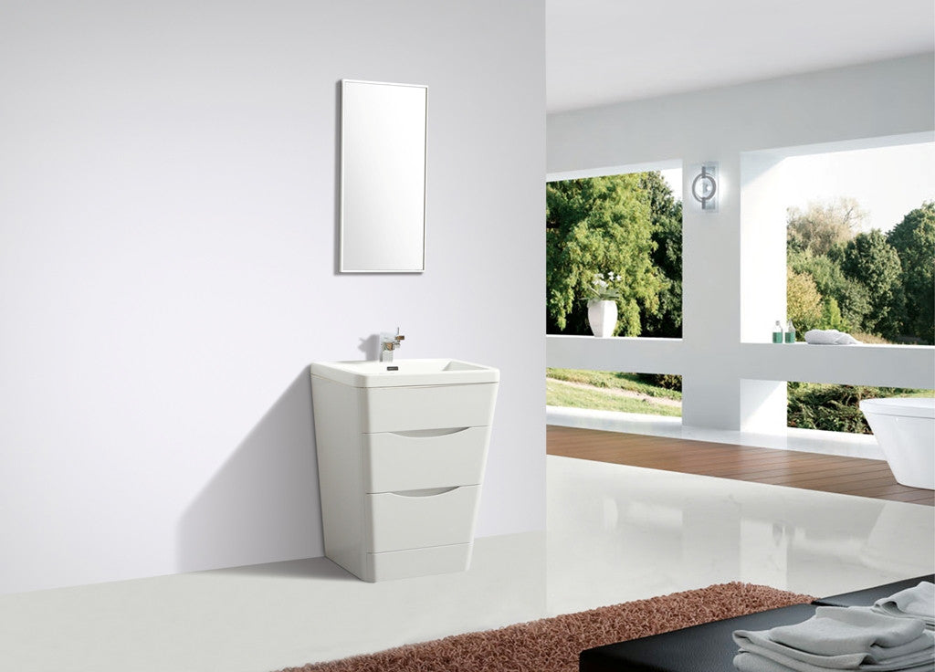 Aquamoon Smile 25 White Modern Bathroom Vanity Set