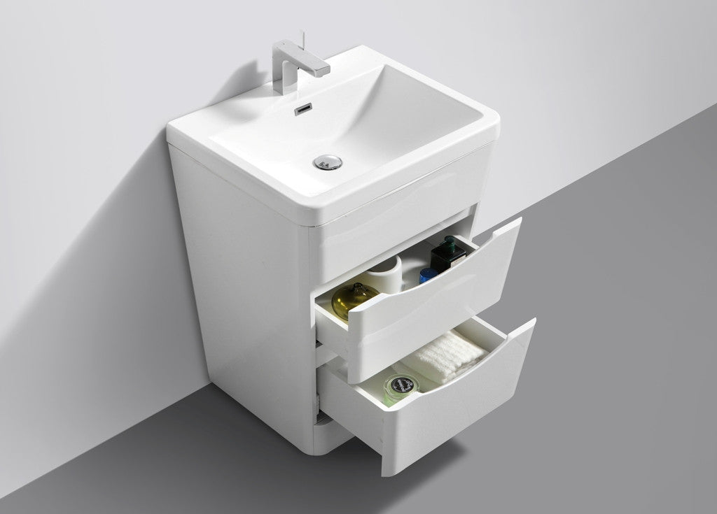 Aquamoon Smile 25 White Modern Bathroom Vanity Set
