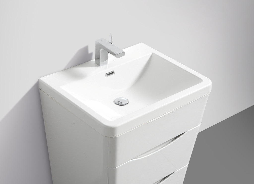 Aquamoon Smile 25 White Modern Bathroom Vanity Set
