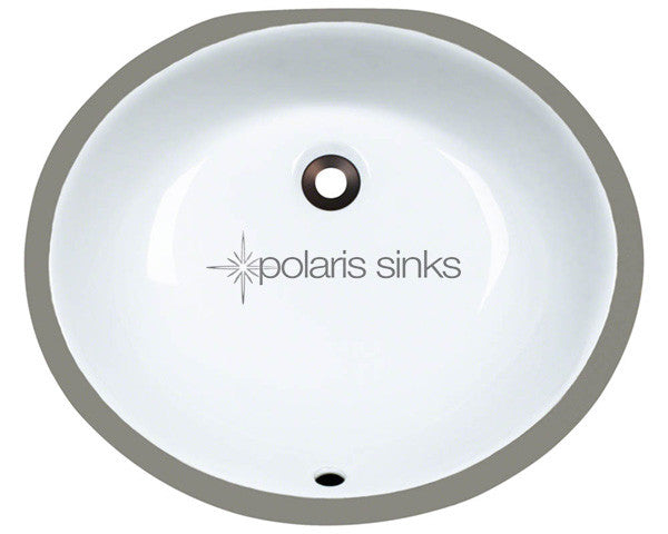 POLARIS PUPSW Porcelain Bathroom Undermount Sink - White