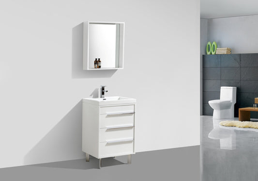 Aquamoon Roma 24" Modern Bathroom Vanity Set - White