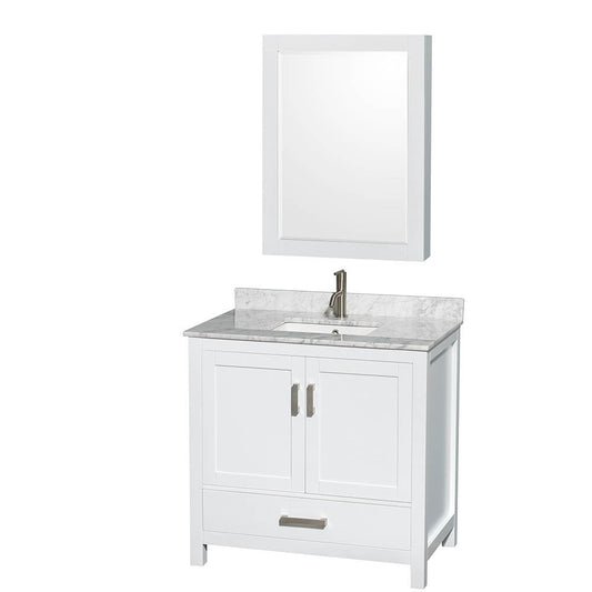 WYNDHAM COLLECTION Sheffield 36-Inch Single Bathroom Vanity - White