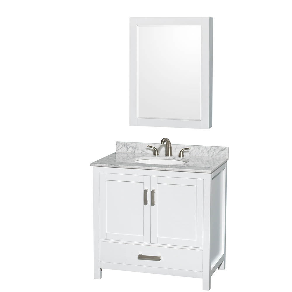 WYNDHAM COLLECTION Sheffield 36-Inch Single Bathroom Vanity - White