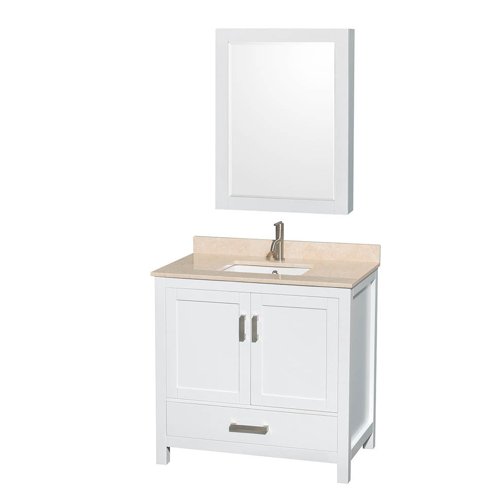 WYNDHAM COLLECTION Sheffield 36-Inch Single Bathroom Vanity - White