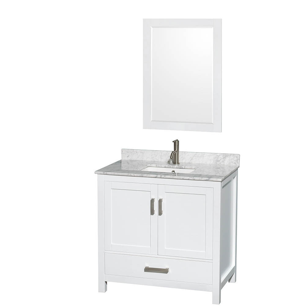 WYNDHAM COLLECTION Sheffield 36-Inch Single Bathroom Vanity - White