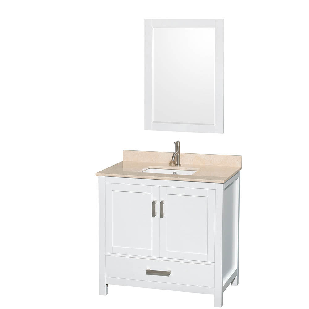 WYNDHAM COLLECTION Sheffield 36-Inch Single Bathroom Vanity - White