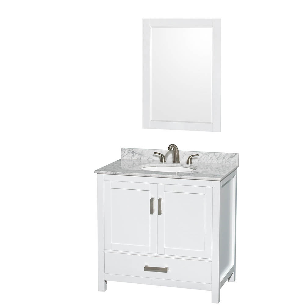 WYNDHAM COLLECTION Sheffield 36-Inch Single Bathroom Vanity - White