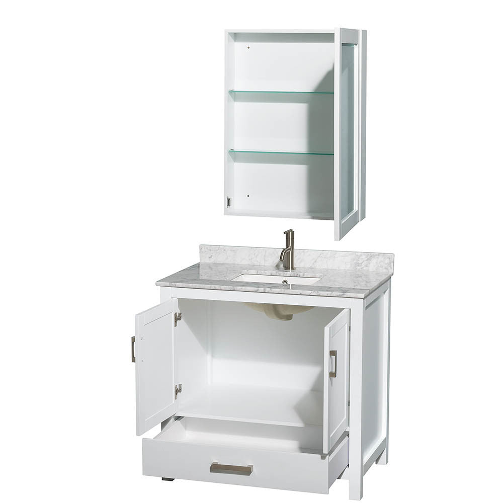 WYNDHAM COLLECTION Sheffield 36-Inch Single Bathroom Vanity - White
