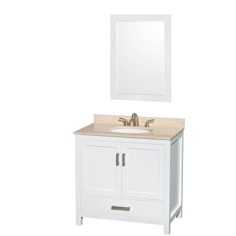 WYNDHAM COLLECTION Sheffield 36-Inch Single Bathroom Vanity - White