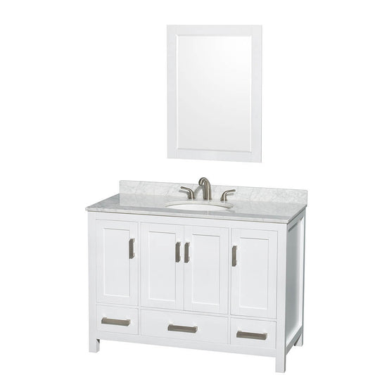 WYNDHAM COLLECTION Sheffield 48-Inch Single Bathroom Vanity - White