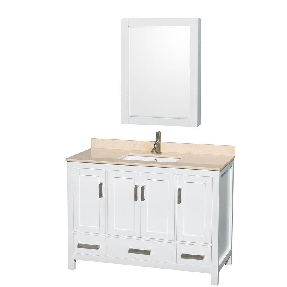 WYNDHAM COLLECTION Sheffield 48-Inch Single Bathroom Vanity - White