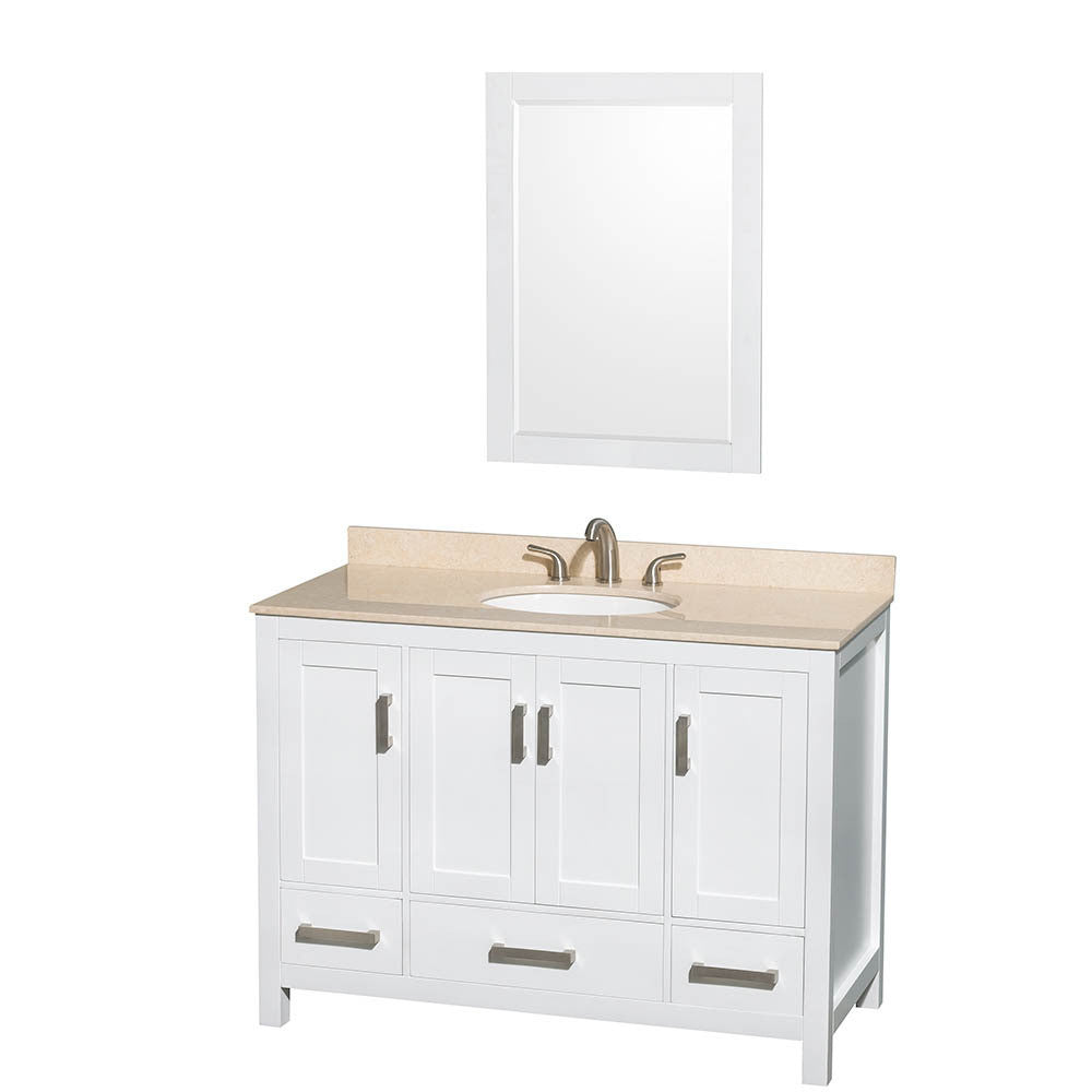 WYNDHAM COLLECTION Sheffield 48-Inch Single Bathroom Vanity - White