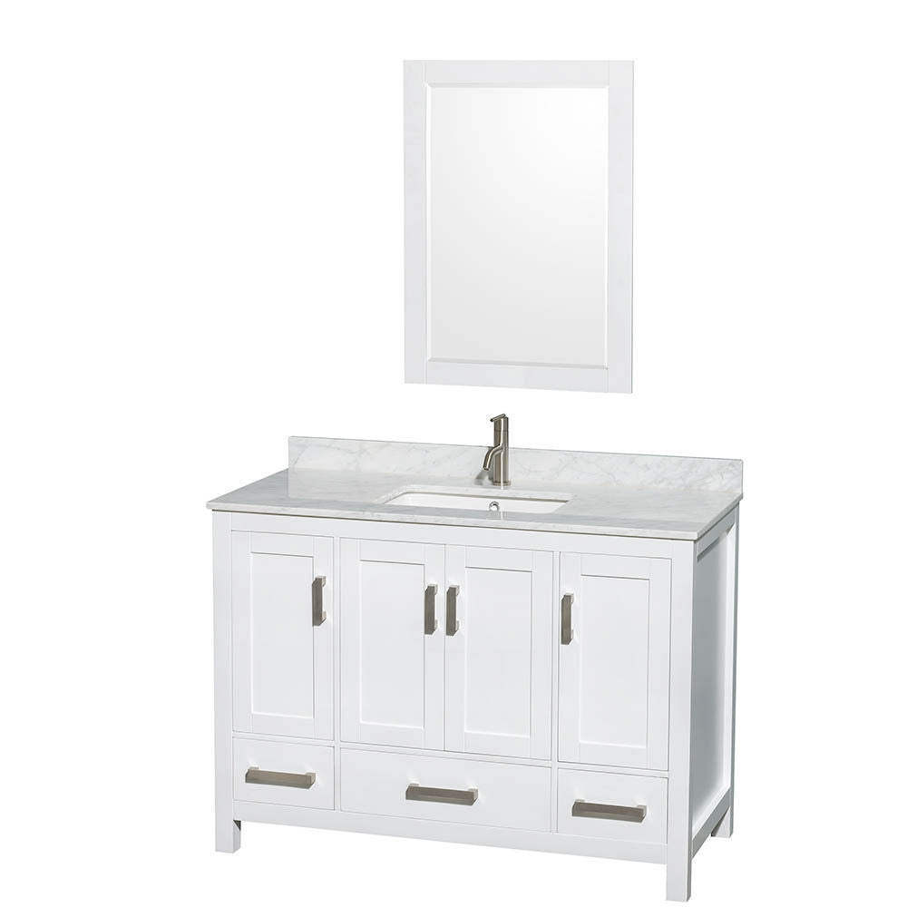 WYNDHAM COLLECTION Sheffield 48-Inch Single Bathroom Vanity - White