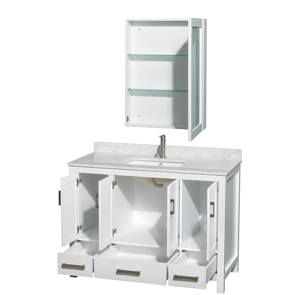 WYNDHAM COLLECTION Sheffield 48-Inch Single Bathroom Vanity - White