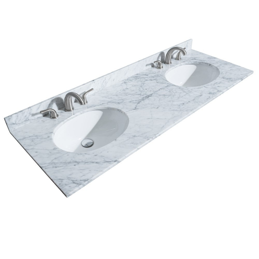 WYNDHAM COLLECTION Sheffield 60-Inch Double Bathroom Vanity - White