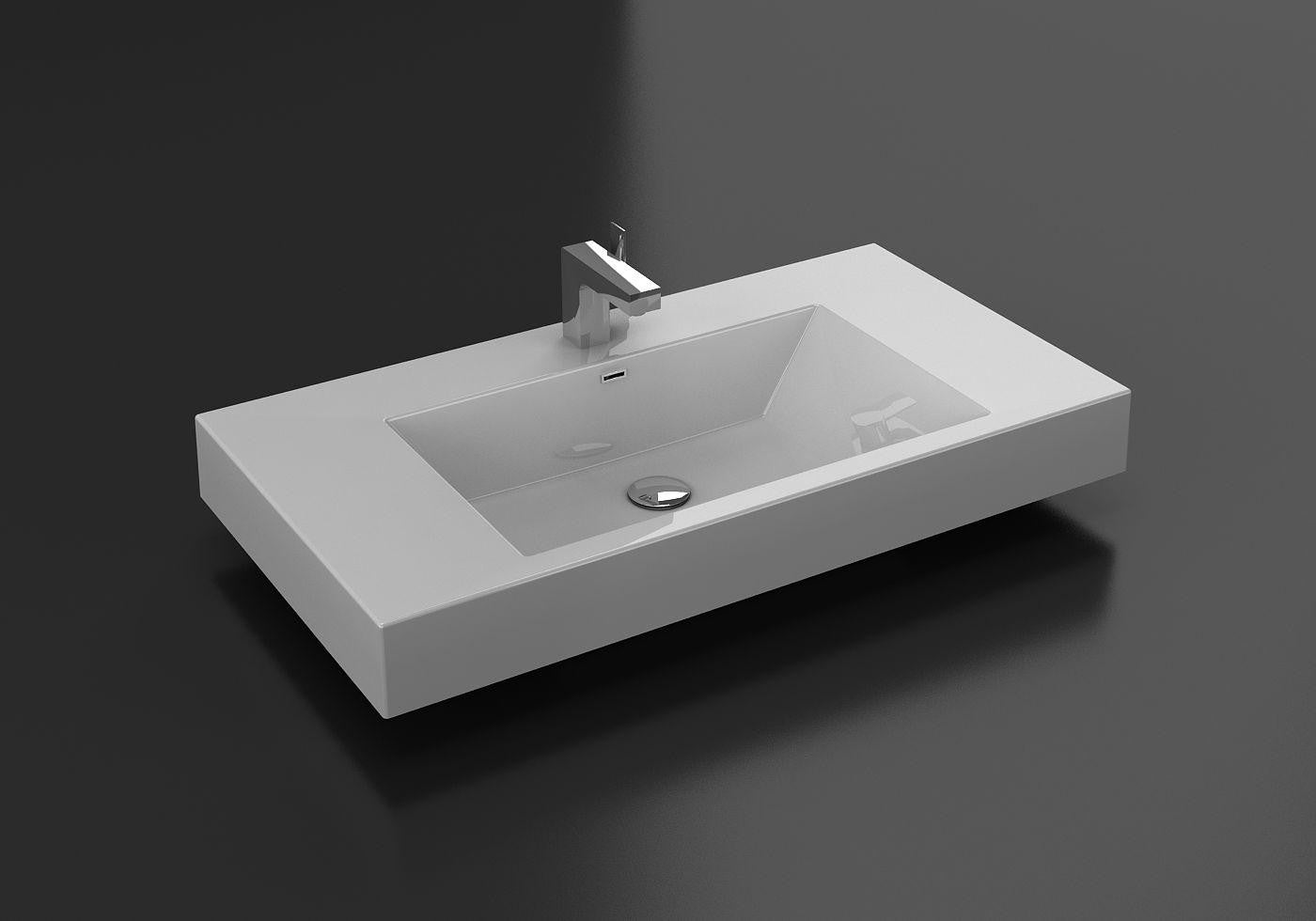 Aquamoon Venice 36 Modern Bathroom Vanity Set - Walnut