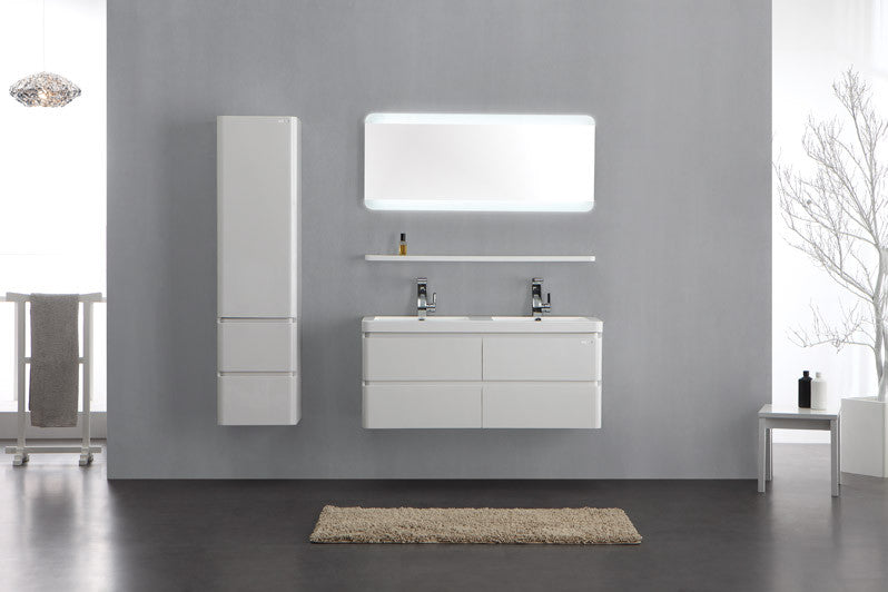 Aquamoon Stratos 47 Double Sink Modern Bathroom Vanity Set - White