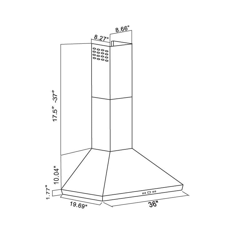 Cavaliere SV218F 36" Wall Mounted Range Hood
