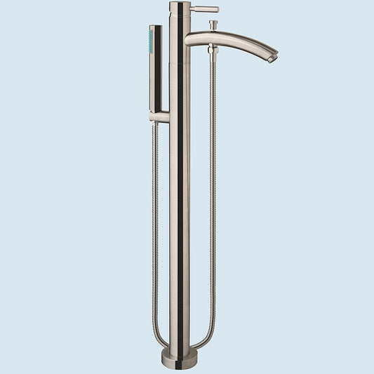 Wyndham Collection Taron Floor-Mounted Bathroom Faucet - Brushed Nickel
