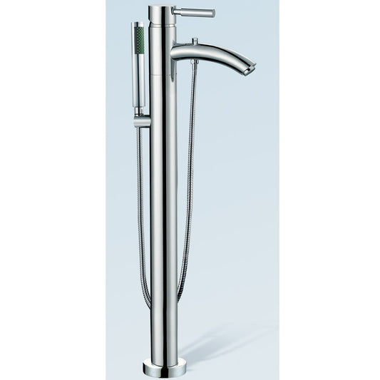 WYNDHAM COLLECTION Taron Floor-Mounted Bathroom Faucet - Polished Chrome